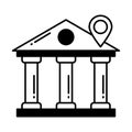 Bank location Half Glyph Style vector icon which can easily modify or edit Royalty Free Stock Photo