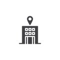 Bank location pin vector icon