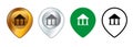 Bank location pointer pin map address place direction destination ATM position coordinates set design collection