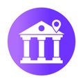 Bank location white glyph with color background vector icon which can easily modify or edit Royalty Free Stock Photo