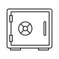 Bank locker Outline vector icon which can easily modify or edit