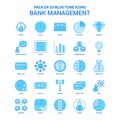 Bank Management Blue Tone Icon Pack - 25 Icon Sets Royalty Free Stock Photo