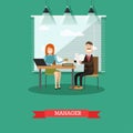 Bank manager concept vector illustration in flat style Royalty Free Stock Photo