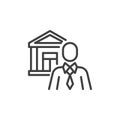 Bank manager line icon