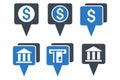 Bank Map Pointers Flat Vector Icons Royalty Free Stock Photo