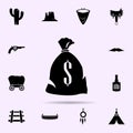 bank money bag icon. wild west material icons universal set for web and mobile