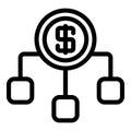 Bank money scheme icon, outline style