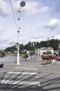 Bank of Moselle River Landscape of Epinal City in Vosges Department of France