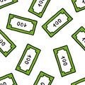 Bank note seamless doodle pattern Royalty Free Stock Photo