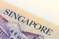 Bank note singapore dollars money closeup detail view Royalty Free Stock Photo