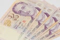 Bank note singapore dollars money closeup detail view Royalty Free Stock Photo