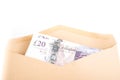 Bank notes in envelope Royalty Free Stock Photo