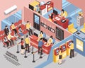 Bank Office Isometric Illustration Royalty Free Stock Photo