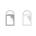 Bank with a paint grey set icon .