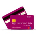 Bank payment card. Payment instrument, flat design