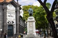 Bank in the pedestrianized area by the Cathedral of Funchal Royalty Free Stock Photo