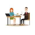 Bank people concept vector illustration in flat style Royalty Free Stock Photo