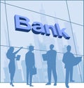 Bank people conceptual business scene business people
