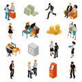 Bank People Isometric Icons