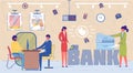 Bank Personnel Work in Office Word Concept Banner
