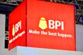 Bank of the Philippine Islands (BPI) booth sign at Manila International Auto Show in Pasay, Philippines