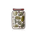 Bank of pickled olives, sketch for your design