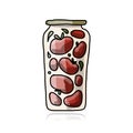 Bank of pickled tomatoes, sketch for your design