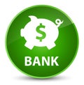 Bank (piggy box dollar sign) elegant green round button Royalty Free Stock Photo