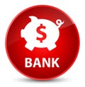 Bank (piggy box dollar sign) elegant red round button Royalty Free Stock Photo