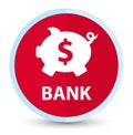 Bank (piggy box dollar sign) flat prime red round button Royalty Free Stock Photo
