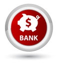 Bank piggy box dollar sign prime red round button Royalty Free Stock Photo