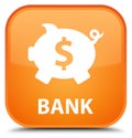 Bank (piggy box dollar sign) special orange square button Royalty Free Stock Photo