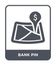 bank pin icon in trendy design style. bank pin icon isolated on white background. bank pin vector icon simple and modern flat Royalty Free Stock Photo