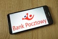 Bank Pocztowy logo displayed on smartphone