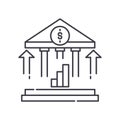 Bank profits icon, linear isolated illustration, thin line vector, web design sign, outline concept symbol with editable