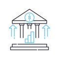 bank profits line icon, outline symbol, vector illustration, concept sign