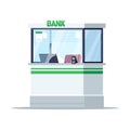 Bank reception window semi flat RGB color vector illustration