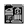 bank reconciliation glyph icon vector illustration