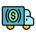 Bank reserves truck icon vector flat