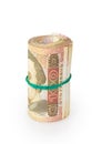 Bank Roll of Ukrainian hryvnia Royalty Free Stock Photo