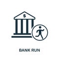 Bank Run icon. Monochrome sign from economic crisis collection. Creative Bank Run icon illustration for web design Royalty Free Stock Photo