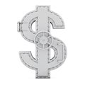 Bank Safe Vault Door in Shape of Dollar Symbol. 3d Rendering Royalty Free Stock Photo