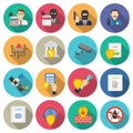 Bank security flat icons set