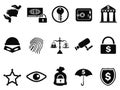 Bank security icons set