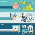 Bank service banners set Royalty Free Stock Photo
