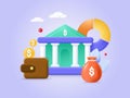 Bank service vector business and finance scene
