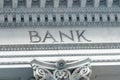 Bank Sign in a building classic facade Royalty Free Stock Photo