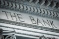 Bank Sign in a building classic facade Royalty Free Stock Photo