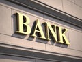 Bank sign on building Royalty Free Stock Photo