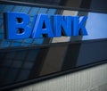 Bank sign on a facade Royalty Free Stock Photo